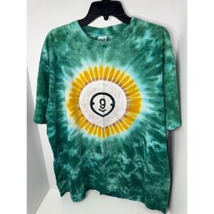 Anvil Cuemath Tie Dye T Shirt Adult 2XL Green Yellow Graphic Tee USA Made